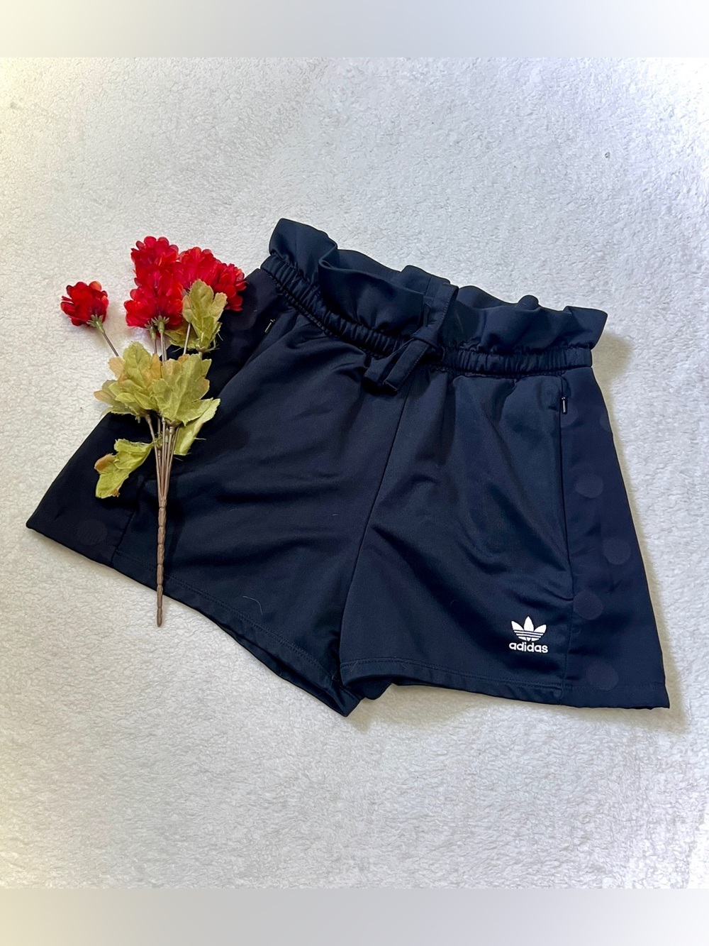 Adidas Original High Waist Paperbag Track Shorts - XS (25")